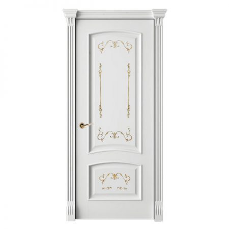 Александрийские двери Натали белая эмаль рисунок по филенке